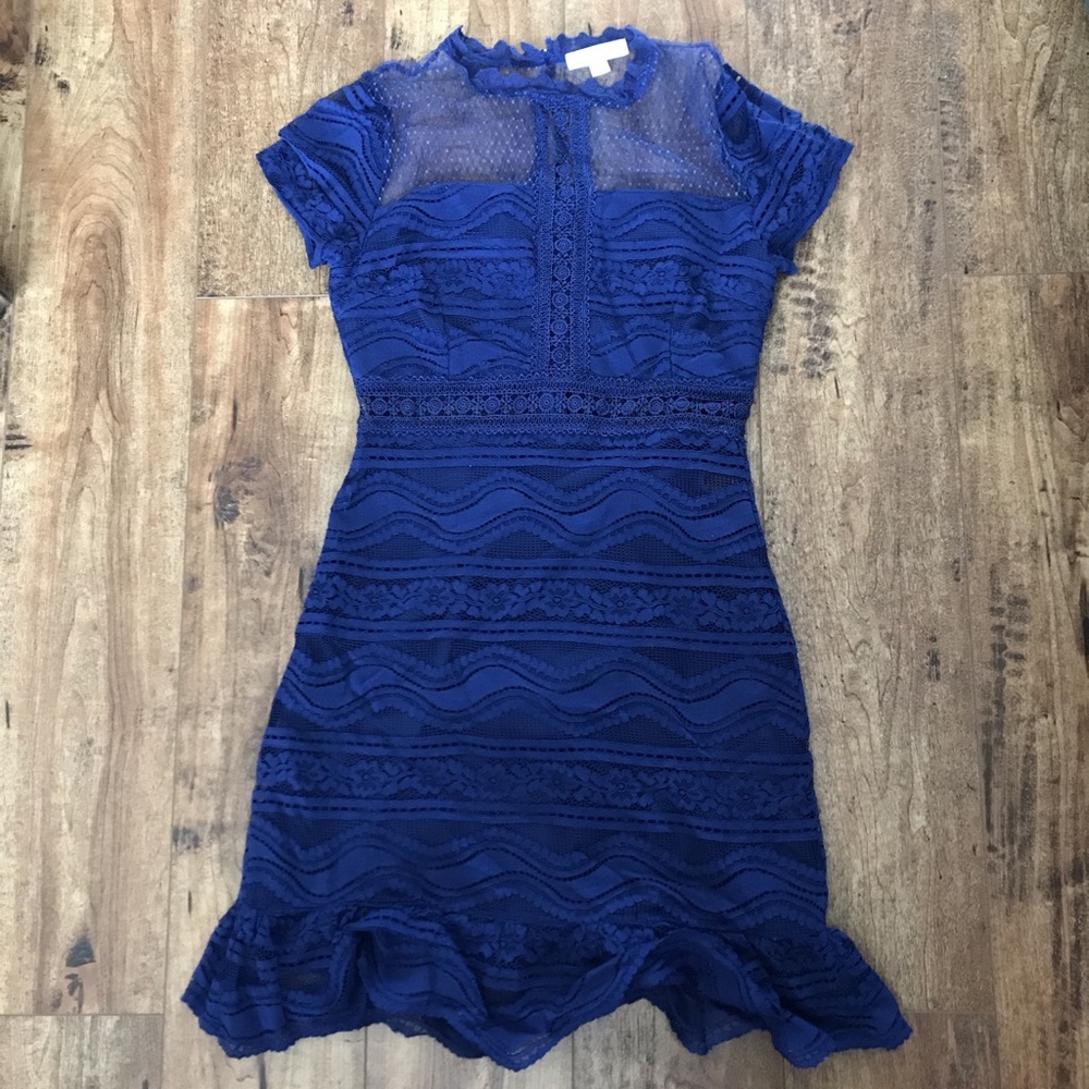 Francesca’s Navy Lace Dress